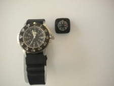 RAM Stainless Case & Black Inner Face Dive Watch with Compass