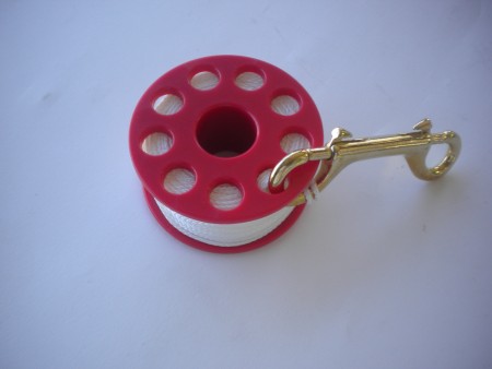 100FingerSpoolwRedspoolbodycompletewBrassDoubleEnderWHITELine