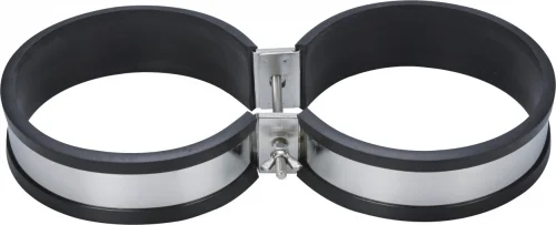 6.7to7.00InchStainlessSteelCylinderBandswProtectiveRubberPaddingPair