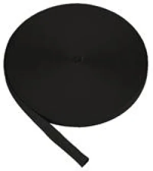 3/4" Inch Commercial Grade Tubular Webbing  - BLACK - Product Image