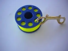 100' Finger Spool w/ Blue spool body "High Viz Yellow Line" - Product Image