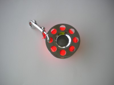 150ftStainlessSteelFingerSpoolwOrangeLineLargeFingerHole