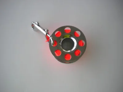 150ftStainlessSteelFingerSpoolwOrangeLineLargeFingerHole