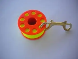 150' Finger Spool w/ Orange spool body "High Viz Yellow Line" - Product Image