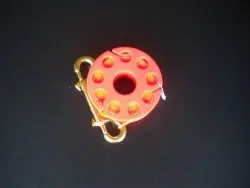 100' Foot  Finger Spool w/ Line Slots & 4" inch Brass DE "Orange Body / Orange Line"