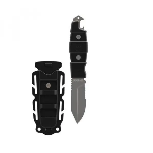 GearAidBuriSwordTipKnifeBlackHandleBackSheath