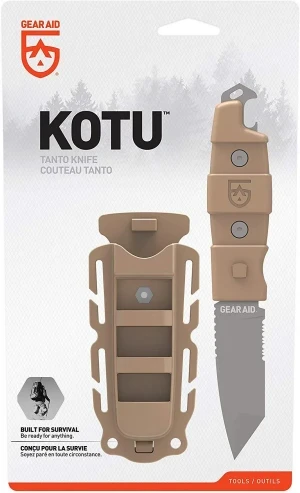 Gear Aid Kotu Tanto Point Tip Knife "Coyote handle / Coyote Sheath"