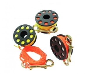100' Total Line Length Finger Spool w/ Brass clip & High Viz Yellow Leader Line - Product Image