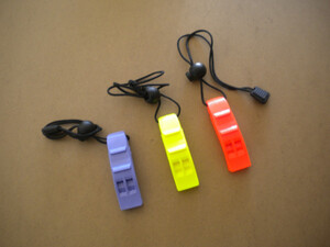 Deluxe Dual Tone Marine Whistle with Lanyard "Orange" - Product Image