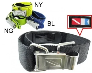 Quick Release Stainless Steel Cam Strap in Neon Yellow Webbing - Product Image