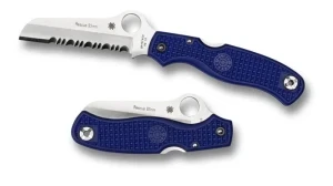 Rescue W/Blue FRN Handle Folding Knife 