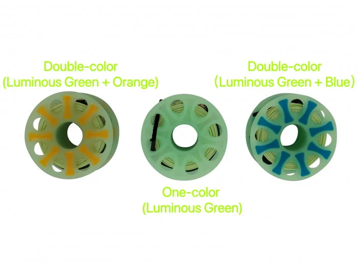 100footLuminousFingerSpoolAllLuminousGLOWBody-OrangeLuminousgreenLine