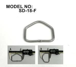 New! 2" inch Triangle Drop D-Ring 30 Degree BENT Version   "CLOSED Slot Version" - Product Image