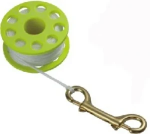 167' Finger Spool w/ YELLOW spool body w/ No Double Ender "White Line" - Product Image