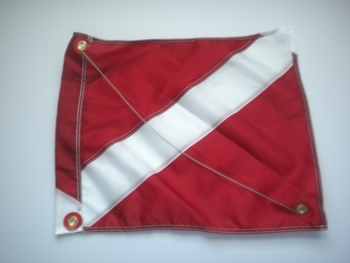 NylonDiveFlag14inchx16inchSizeSmallWithWireStiffenerwiththisflag