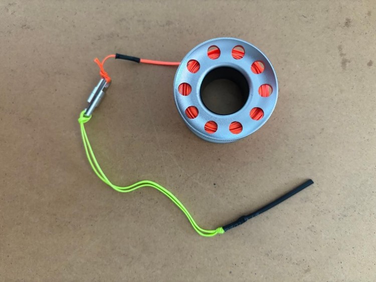 NewSize-colorMini66ftAnodizedGreyAluminumWFLATHighVizNeonORANGELINESSLineSwivel
