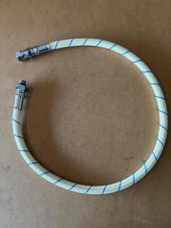 32" HP Double Braided jacketed Hose "Outside White w/ Blue Tracer Braided Material" - Product Image