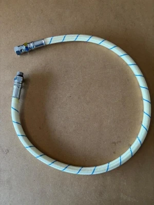 32" HP Double Braided jacketed Hose "Outside White w/ Blue Tracer Braided Material"