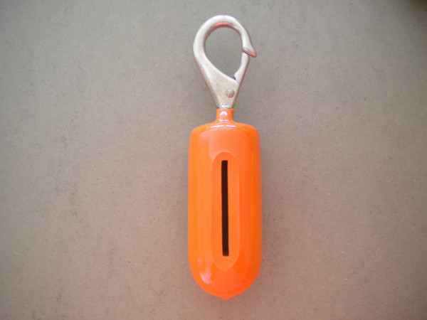 2lb Drop Weight w/ Brass Clip  Safety Orange Outer Coating Color - Product Image