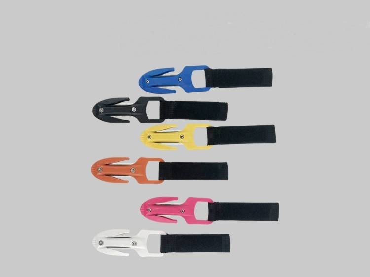 NewDualEdgeCERAMICBladeEmergencyCutterwHarnessPouchWHITEHandle
