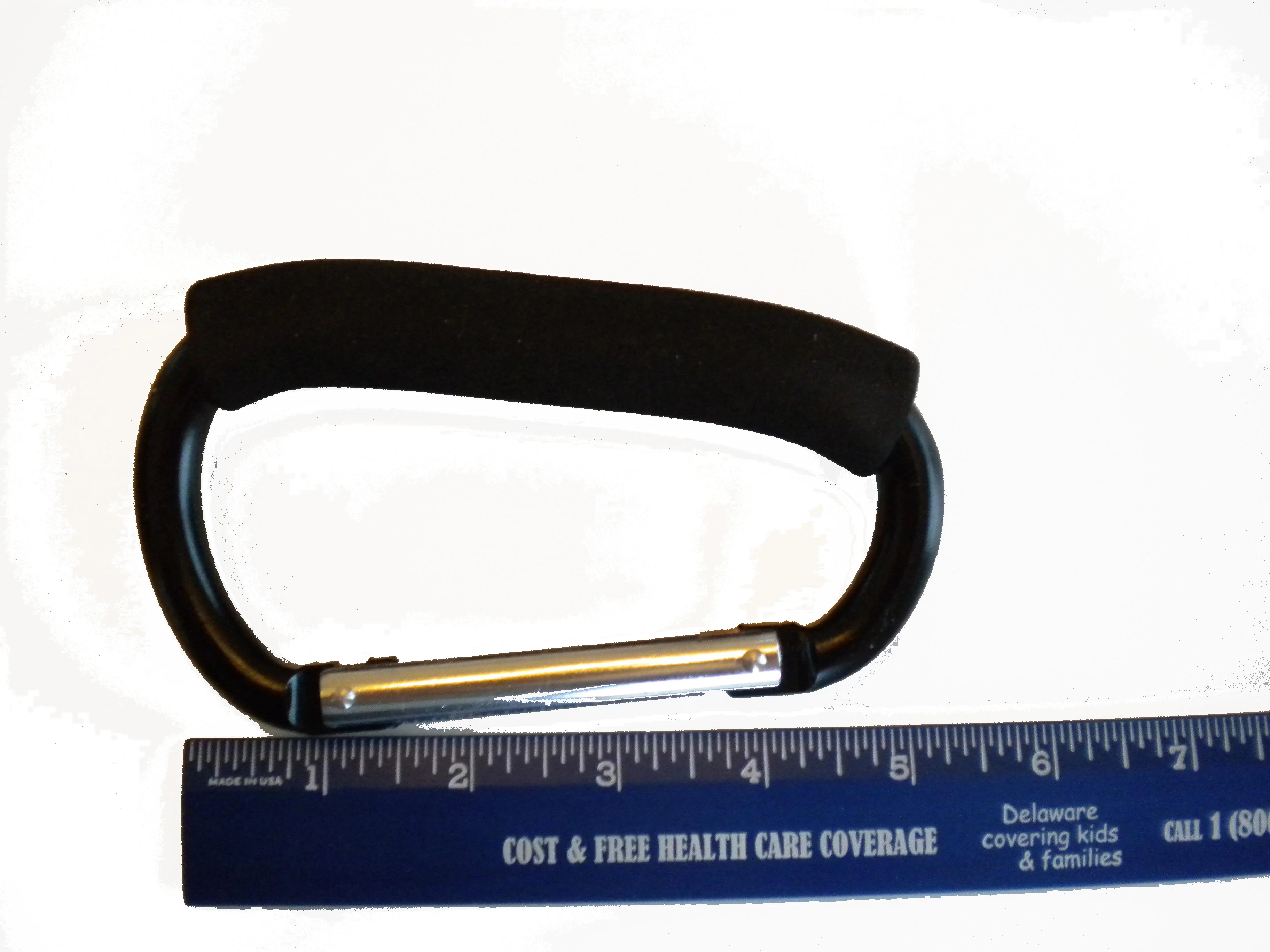 512InchAluminumCarabineerwithFoamHandleinTecBLACK