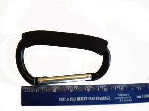 5 1/2 Inch Aluminum Carabineer with Foam Handle in Tec BLACK - Product Image