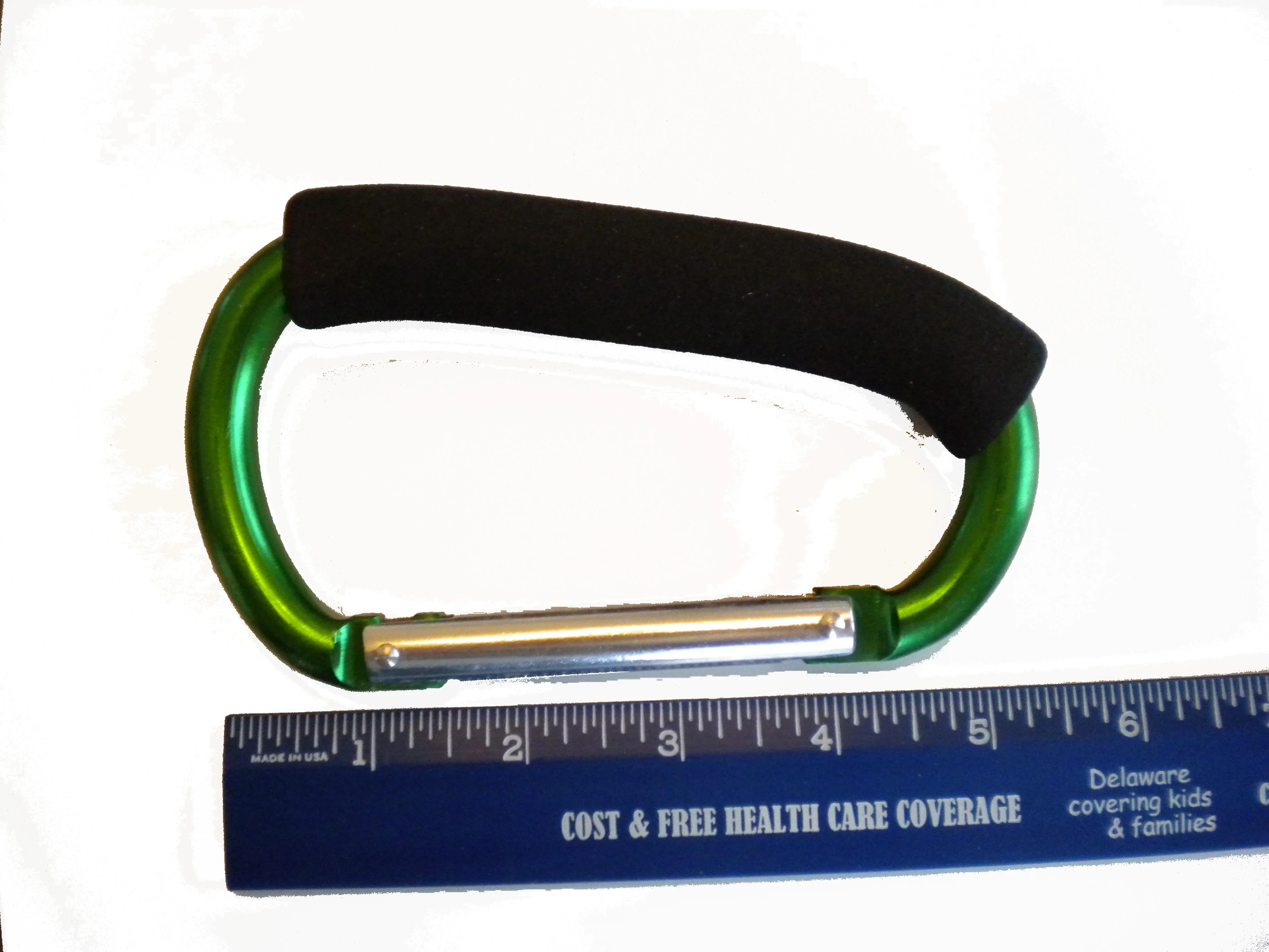 512InchAluminumCarabineerwithFoamHandleinNitroxGREEN