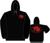 Black 9.3oz Hooded Sweatshirt w/front pouch  LARGE - Product Image