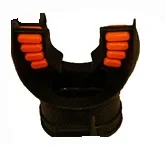 Comfort Bite Silicone Mouth Piece Standard Size "BLACK w/Orange accents"