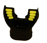 ComfortBiteSiliconeMouthPieceStandardSizeBLACKwYellowaccents