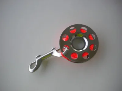 30ftStainlessSteelFingerSpoolwOrangeLineLargeFingerHole