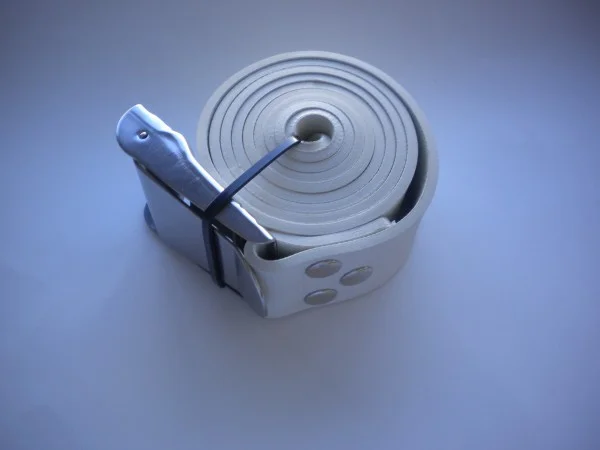 55140cmRubberWeightBeltwithStandardSSBuckle1OnlyinWHITE