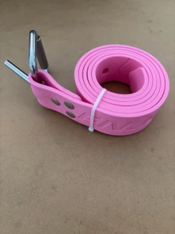 59" (1.5mm) Silicone Weight Belt with Marseillaise SS Buckle "PINK Strap" - Product Image