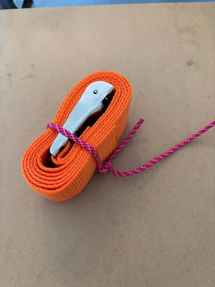 60InchWeightBeltwithStainlessSteelBuckleOrangewebbing