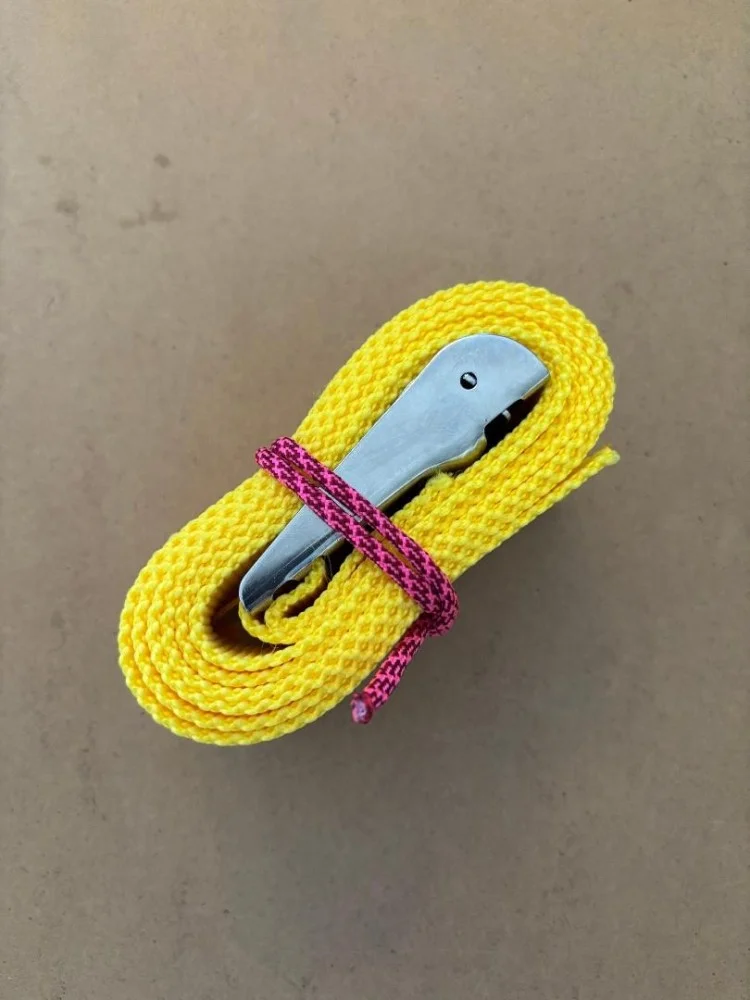 60InchWeightBeltwithStainlessSteelBuckleYellowwebbing