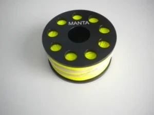 Aluminum 100ft Finger Spool "Yellow #24 Line" - Product Image