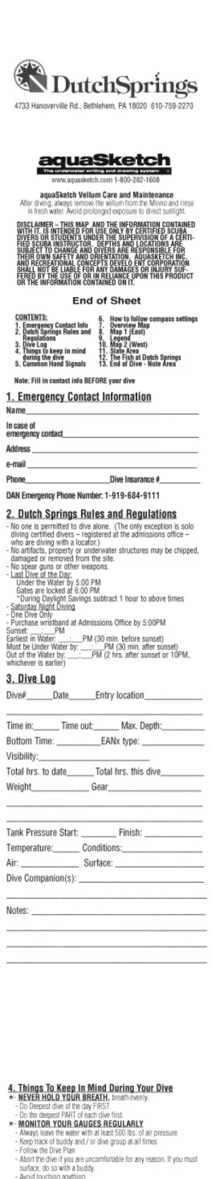 AquaSketch Dutch Springs Map Scroll