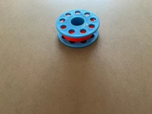 Brand New! 66' foot POM Finger Spool "Blue Body / Orange Line" - Product Image