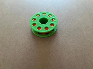 Brand New! 66' foot POM Finger Spool "GREEN Body / Orange Line" - Product Image