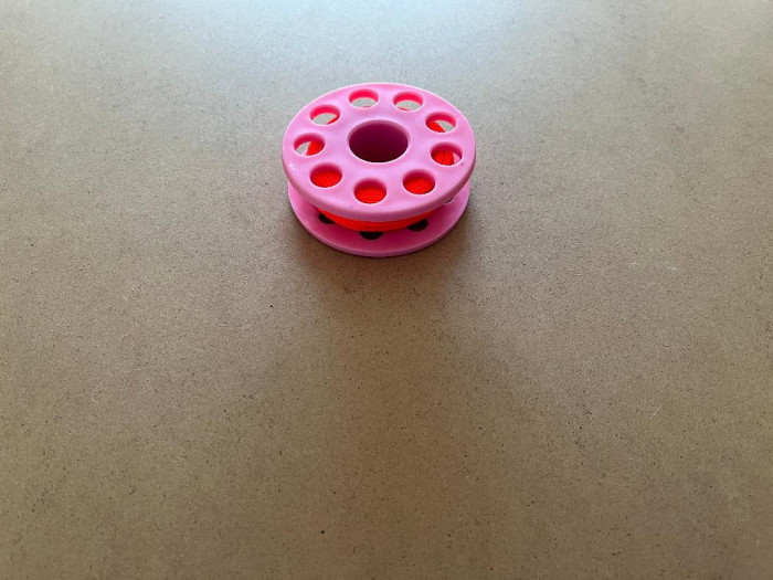 BrandNew66footPOMFingerSpoolPINKBodyOrangeLine