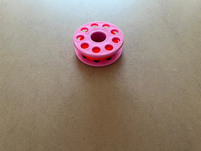 BrandNew66footPOMFingerSpoolPINKBodyOrangeLine