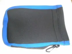 Neoprene Mask Bag / Storage Pocket! "All Black w/BLUE trim"
