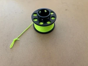 Brand New & intro pricing! 100' foot POM Cold Water Finger Spool "Neon Green Round Line" - Product Image