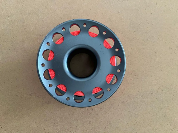 150ftAnodizedGREYAluminumBodyWFLATHighVizNeonOrangeLINESSSwivel