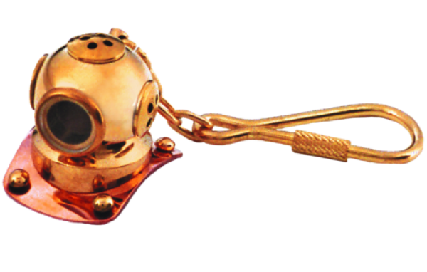 BrassCopperMarkVHelmetKeychain