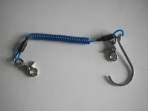 Bungee BLUE Laynard w/ Trigger Nickle Plated Snaps & Single Hook 