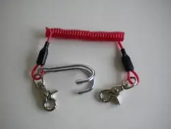 Bungee RED Laynard w/ Trigger Nickle Plated Snaps & Double Hook