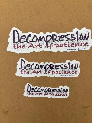Decompression The Art Of Patience 3 piece sticker set - Product Image