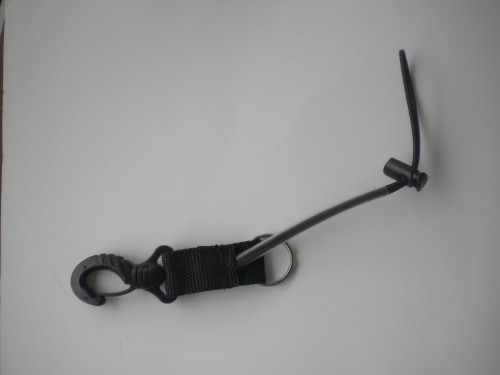 DeluxeLargeBungeeLanyardwOPTIONALLockingBarrelBlackWebbing