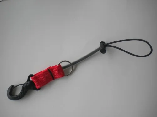 DeluxeLargeBungeeLanyardwOPTIONALLockingBarrelRedWebbing